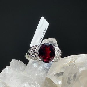 JTV red gemstone ring size 5